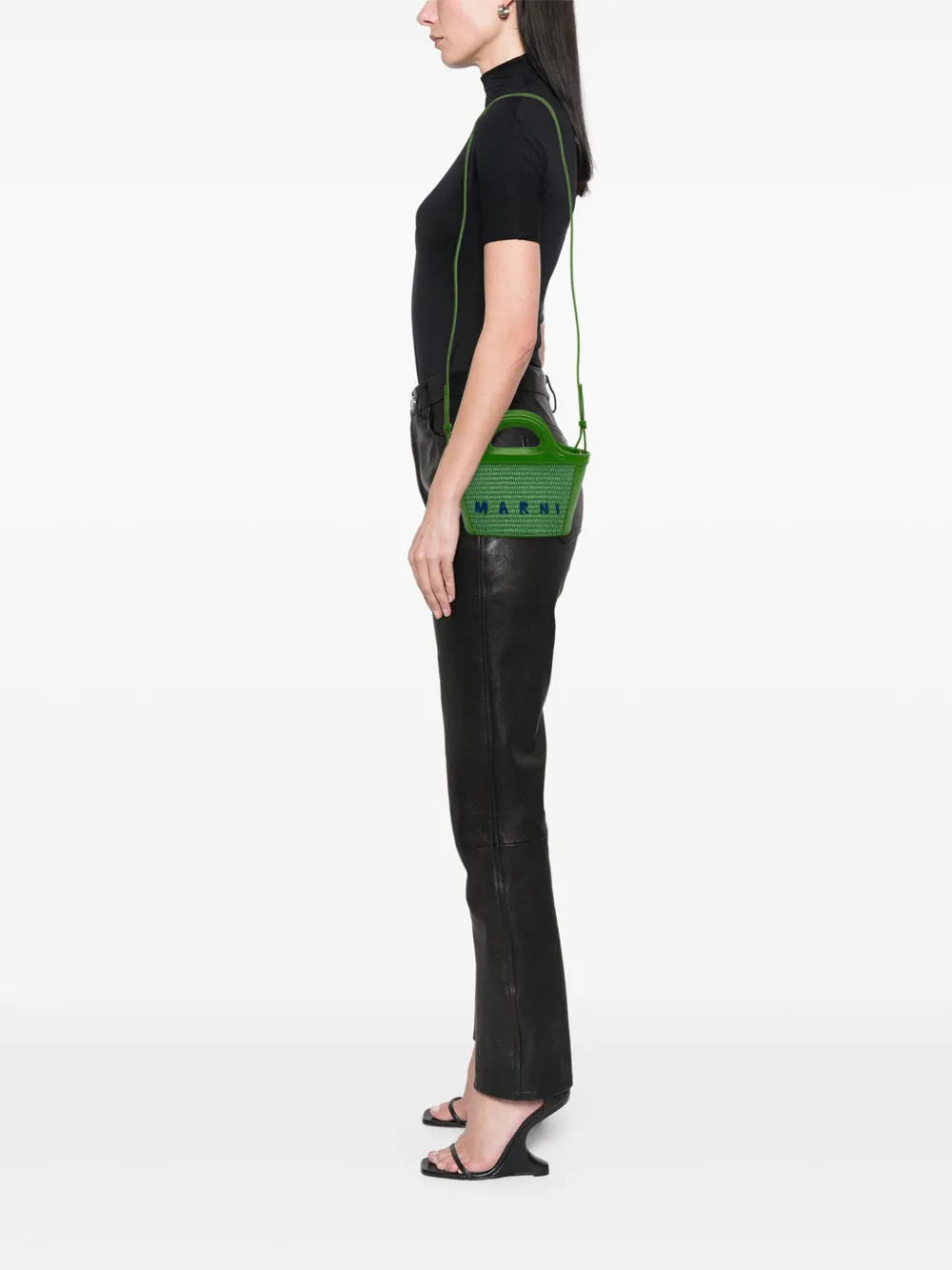 Marni Pre-Owned 2015-2025 Micro Leather and Raffia Cotton Emroidered Tropicalia Bag satchel | Pre-Owned | Image 2
