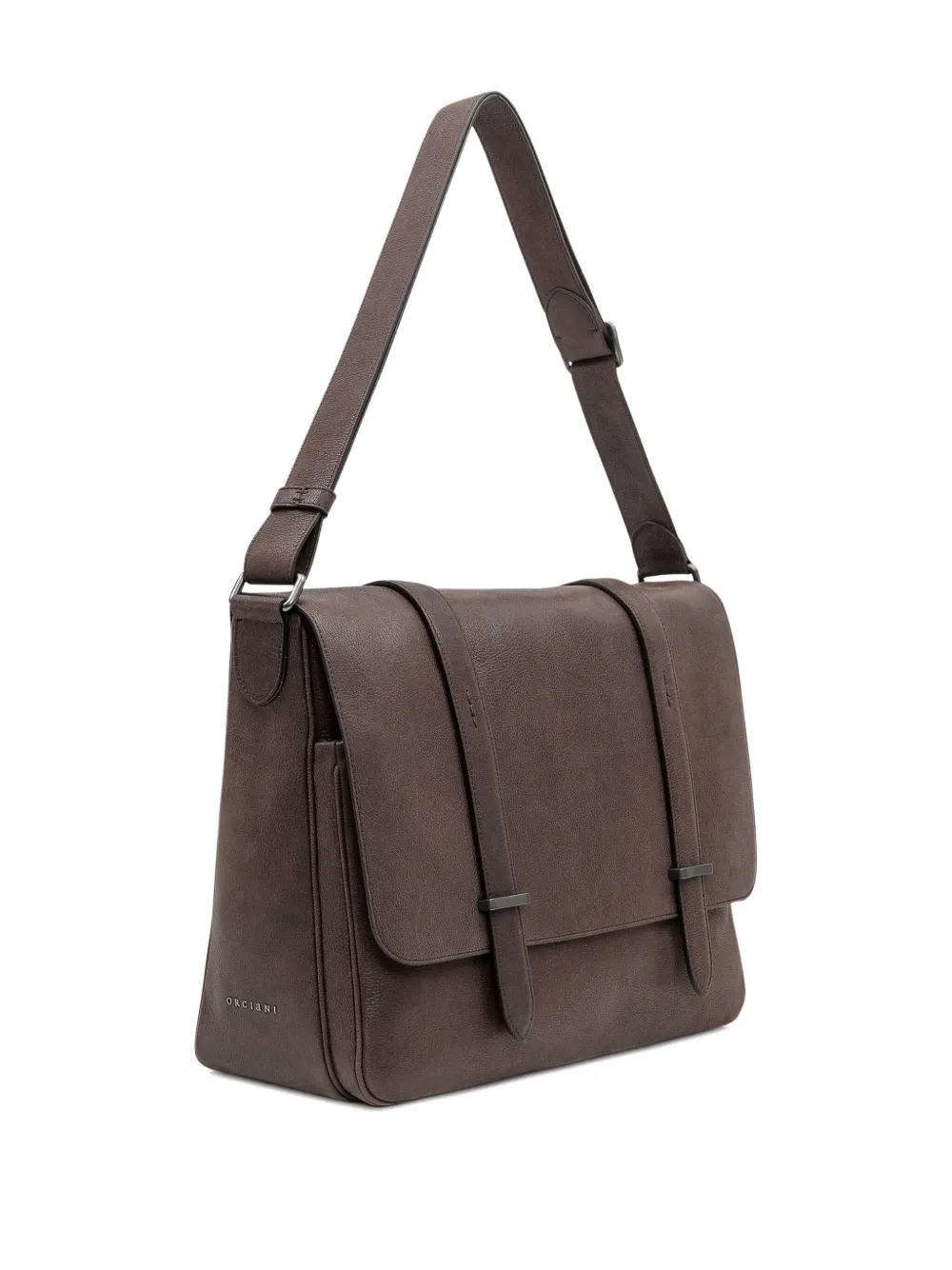 Orciani Jones Strap Messenger Bag In Brown