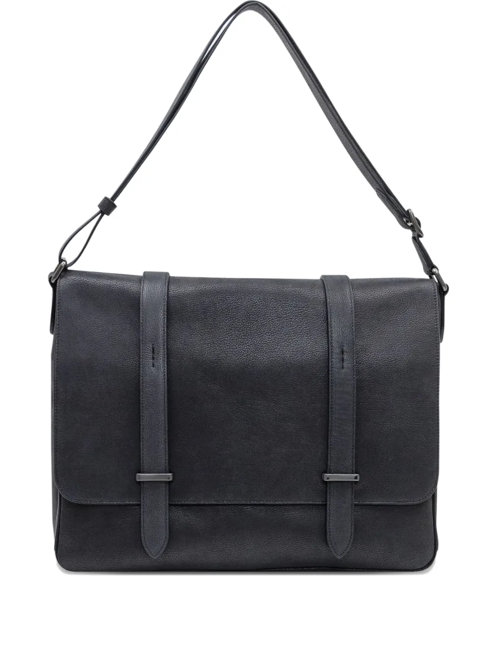Orciani Flap Strap Messenger Jones Shoulder Bag In Black