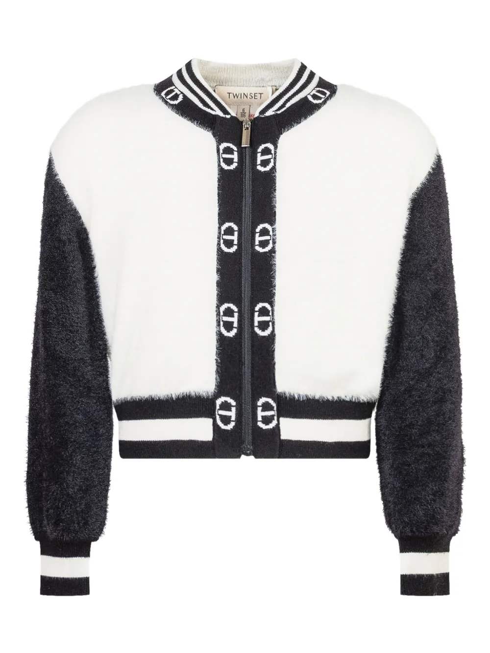 TWINSET Kids two-tone bomber jacket - Bianco