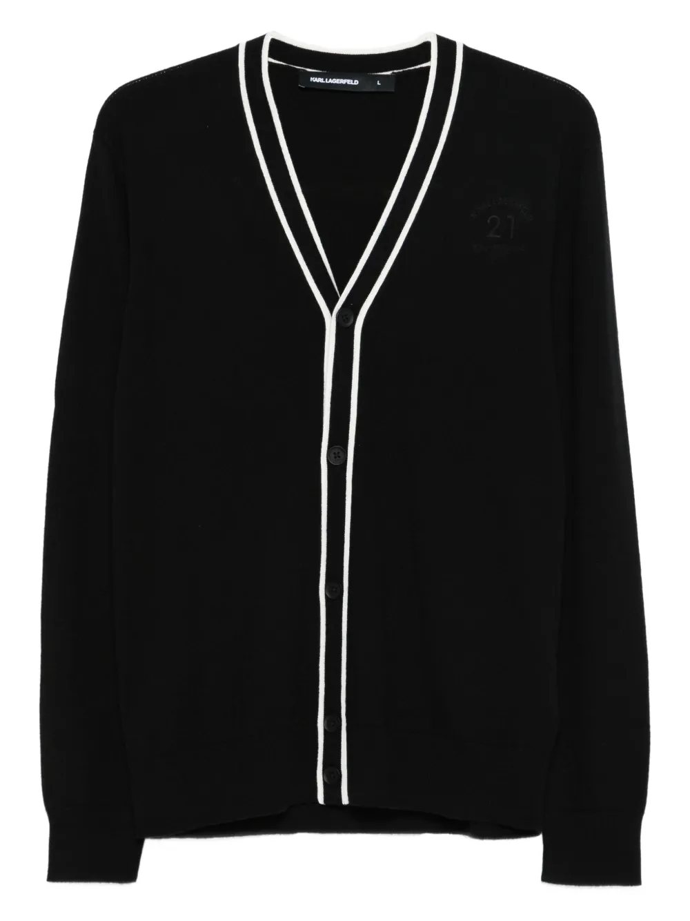 Karl Lagerfeld logo-motif cardigan | Black | Image 1