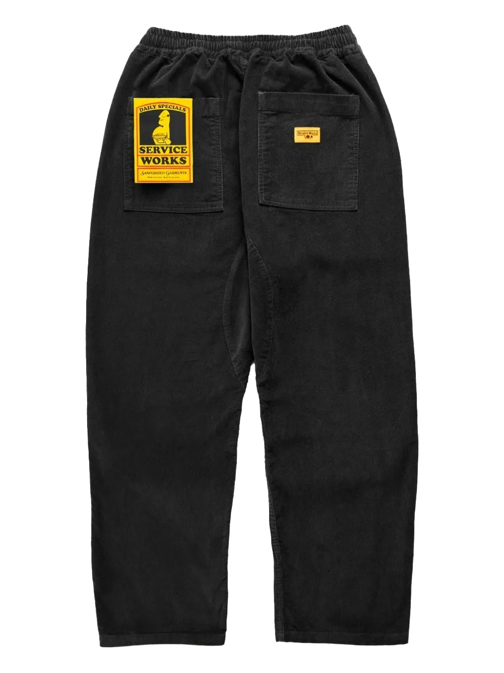 Service Works Ribfluwelen chef broek - Zwart