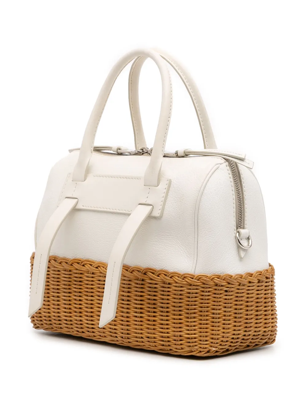 Miu Miu Pre-Owned 2000-2025 Wicker Trimmed Leather Top Handle Bag satchel | Pre-Owned | Image 2
