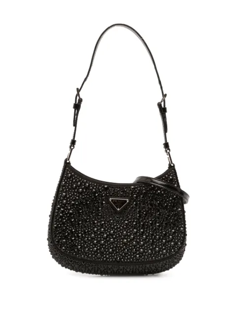 Prada Pre-Owned 2013-2025 Crystal Embellished Satin Cleo shoulder bag