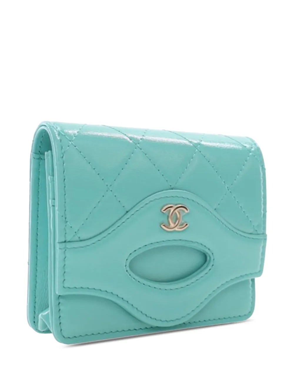 CHANEL Pre-Owned حامل بطاقات جلد مبطن بشعار CC وبقلاب 2021-2025 | Image 2