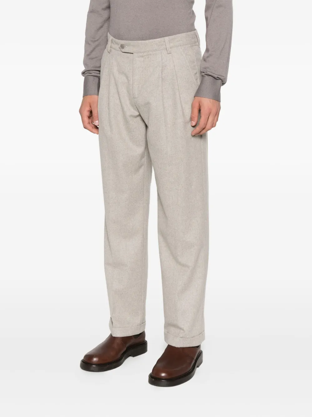 Marsēm Pleated Felt Trousers In White