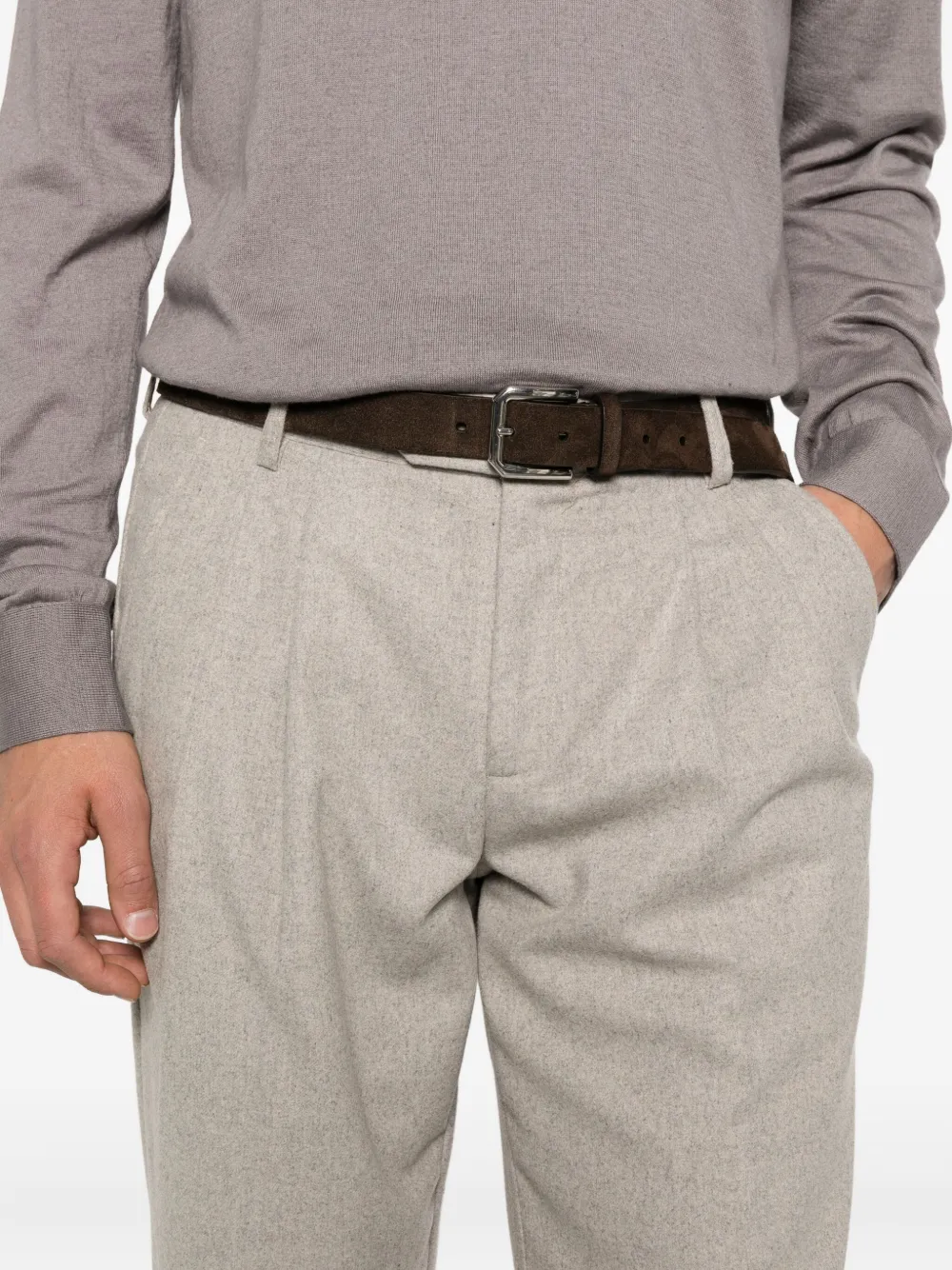 Marsēm Pleated Felt Trousers In White