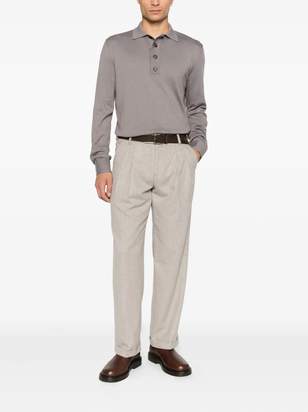 Marsēm Pleated Felt Trousers In White