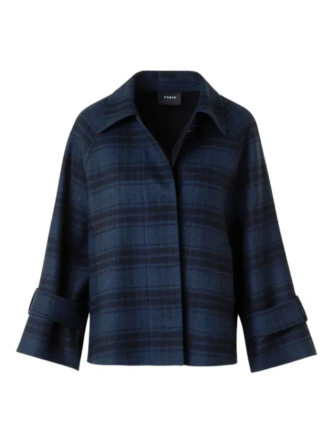 Akris buttoned plaid jacket