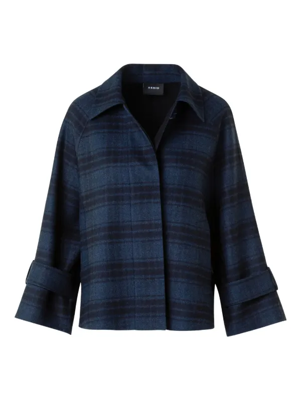 AKRIS チェック柄 テーラードジャケット Akris チェック ジャケット | ブルー | FARFETCH JP