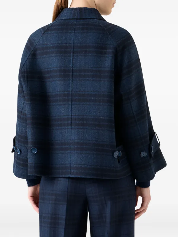 AKRIS チェック柄 テーラードジャケット Akris チェック ジャケット | ブルー | FARFETCH JP
