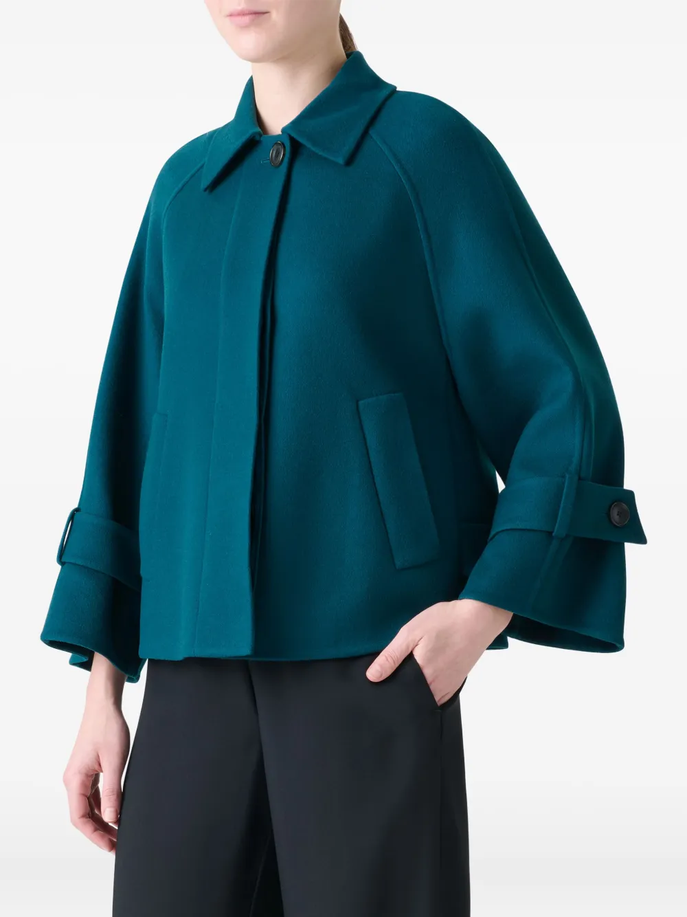 Akris Jack met knoopmanchetten Groen