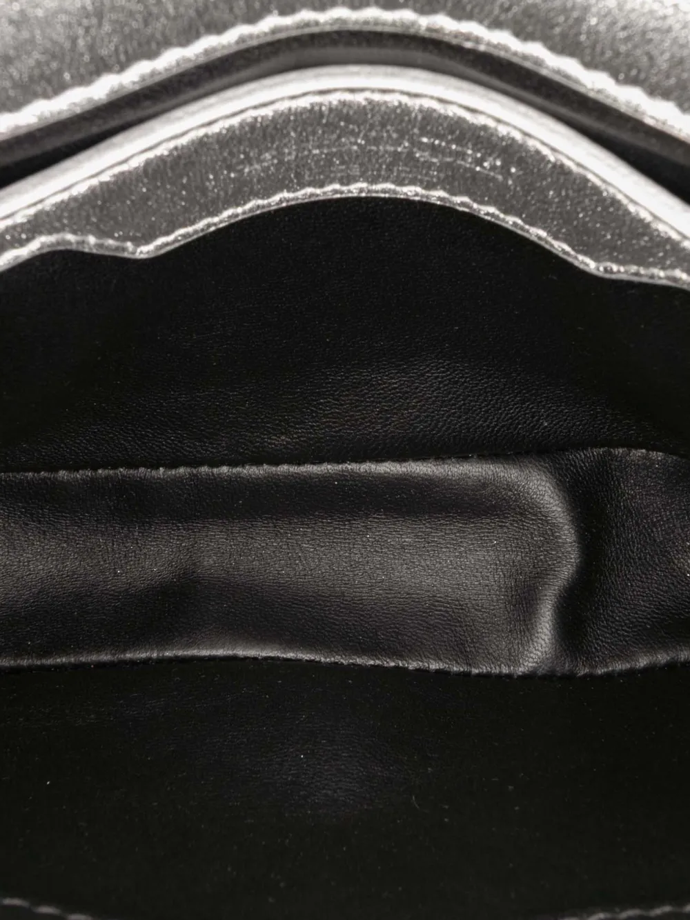 Pre-owned Alexander Mcqueen 2010-2025 Mini Lambskin The Seal Chain Crossbody Bag In Silver