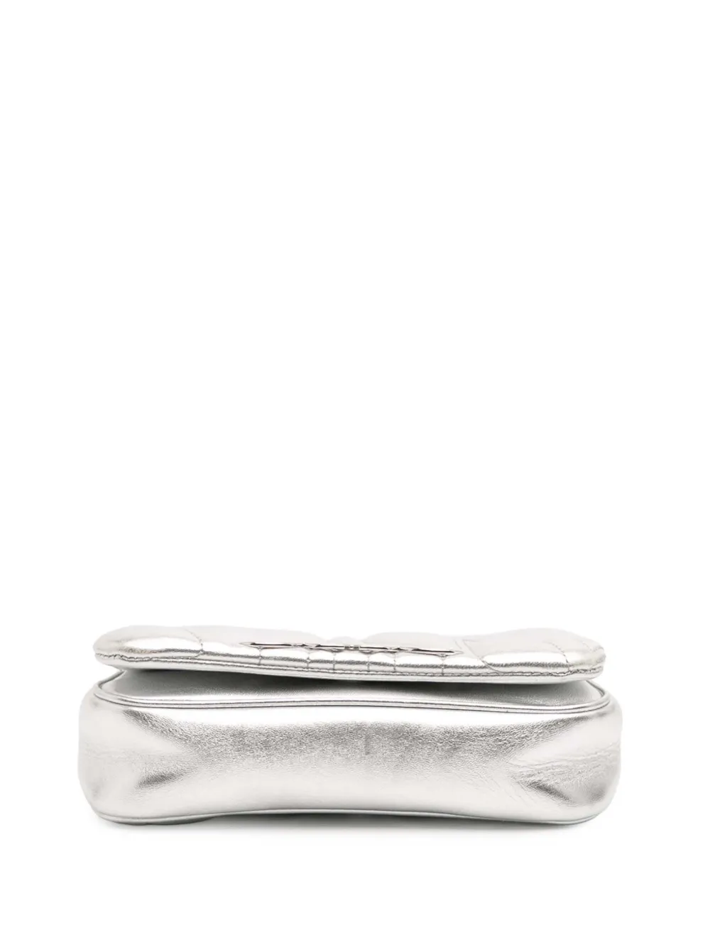 Pre-owned Alexander Mcqueen 2010-2025 Mini Lambskin The Seal Chain Crossbody Bag In Silver