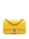 CHANEL Pre-Owned 2015-2016 Mini Rectangular Classic Chevron Lambskin Single Flap crossbody bag - Yellow
