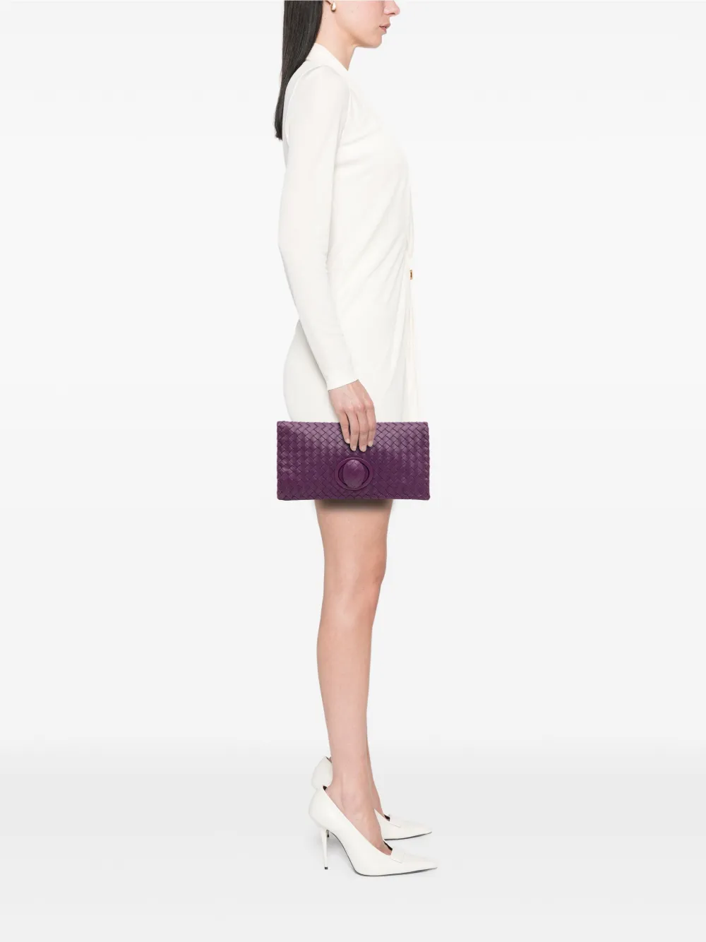 Bottega Veneta Pre-Owned 2012-2025 Nappa Intrecciato Turn Lock clutch bag | Pre-Owned | Image 2