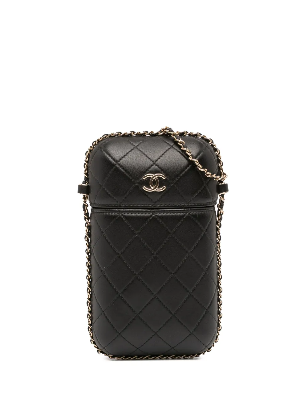 CHANEL Pre-Owned 2021-2025 ココマーク マトラッセ ラムスキン チェーンアラウンド フォンホルダー CHANEL Pre-Owned 2021-2025 ココマーク マトラッセ ラムスキン チェーンアラウンド フォンホルダー