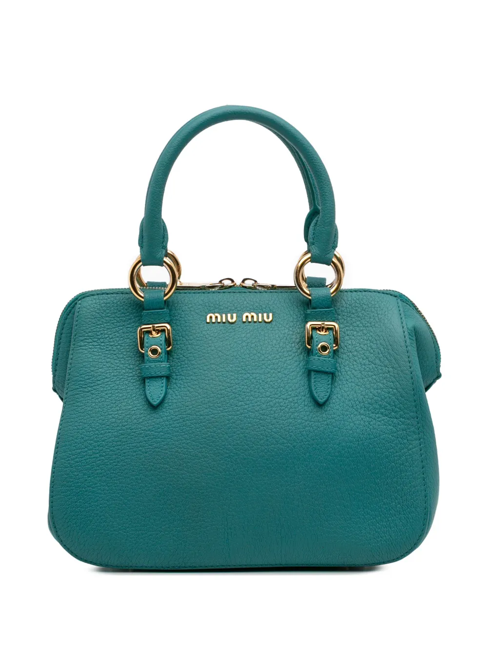 Miu Miu Pre-Owned 2010-2025 ゴートスキン マドラス サッチェルバッグ - ブルー Miu Miu Pre-Owned 2010-2025 ゴートスキン マドラス サッチェルバッグ - ブルー