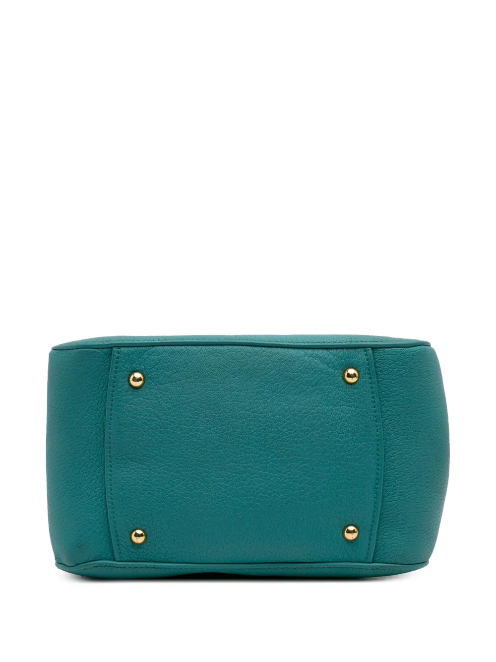 Pre-owned Miu Miu 2010-2025 Goatskin Madras Satchel In Blue