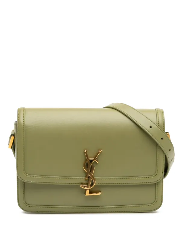 Saint Laurent Pre-Owned 2021 Medium Leather Solferino Satchel In Box  Crossbody Bag Green FARFETCH IN