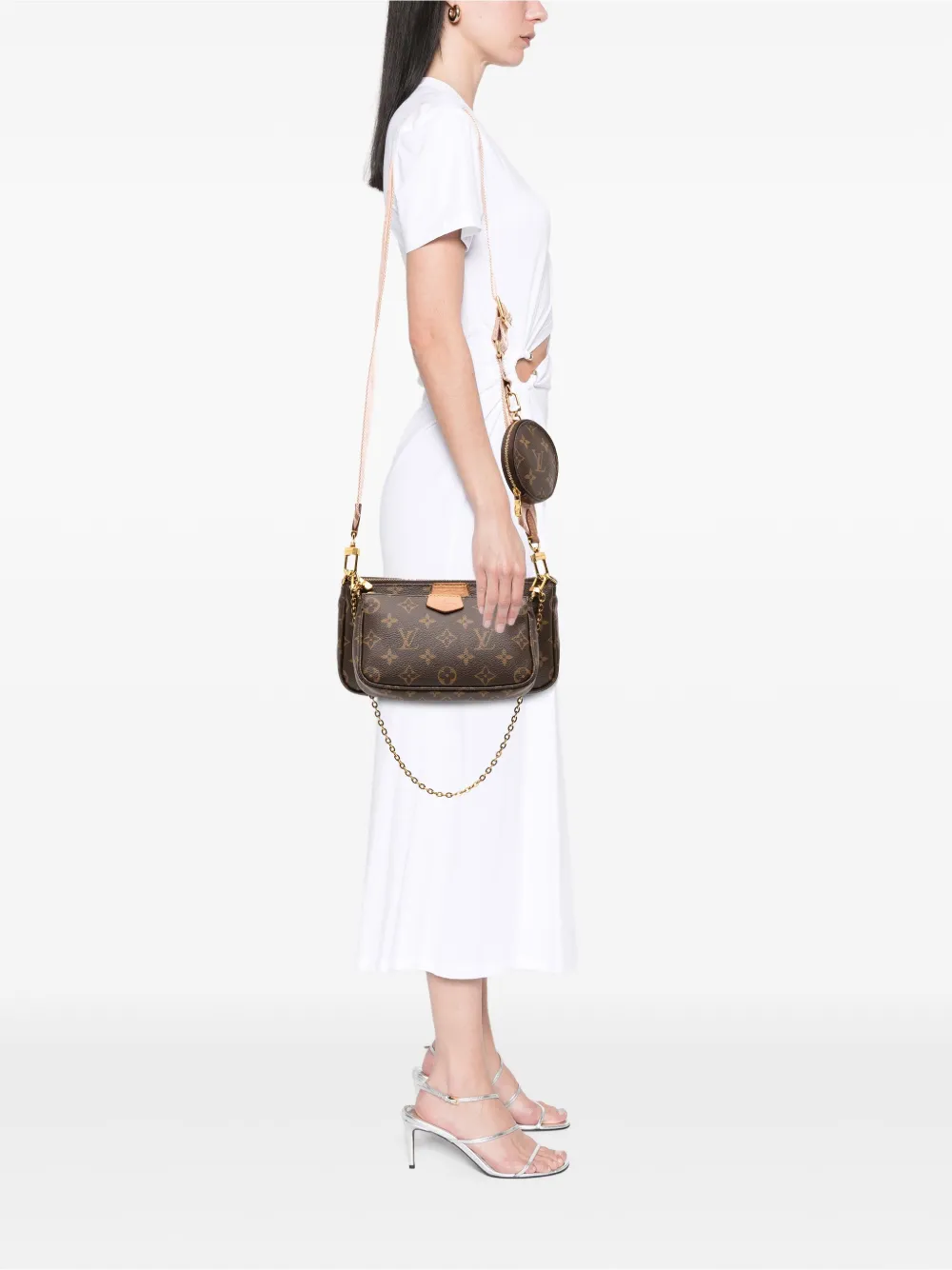 Pre-owned Louis Vuitton 2020 Monogram Multi Pochette Accessoires Satchel In Brown