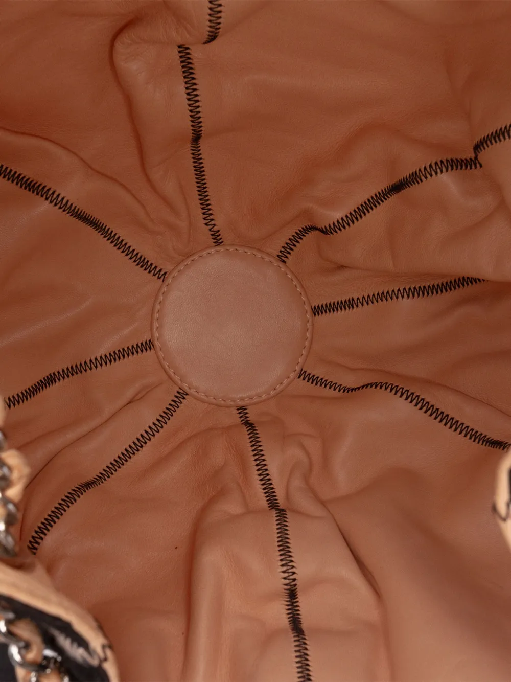 Pre-owned Chanel 2003-2004 Lambskin And Satin Reversible Sac Cordon Bucket Bag In Brown