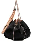 CHANEL Pre-Owned 2003-2004 Lambskin and Satin Reversible Sac Cordon bucket bag - Brown