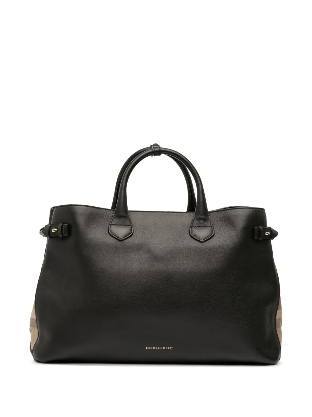 Burberry Pre-Owned 2000-2017 Large Leather and House Check Banner satchel | Pre-Owned | Image 2