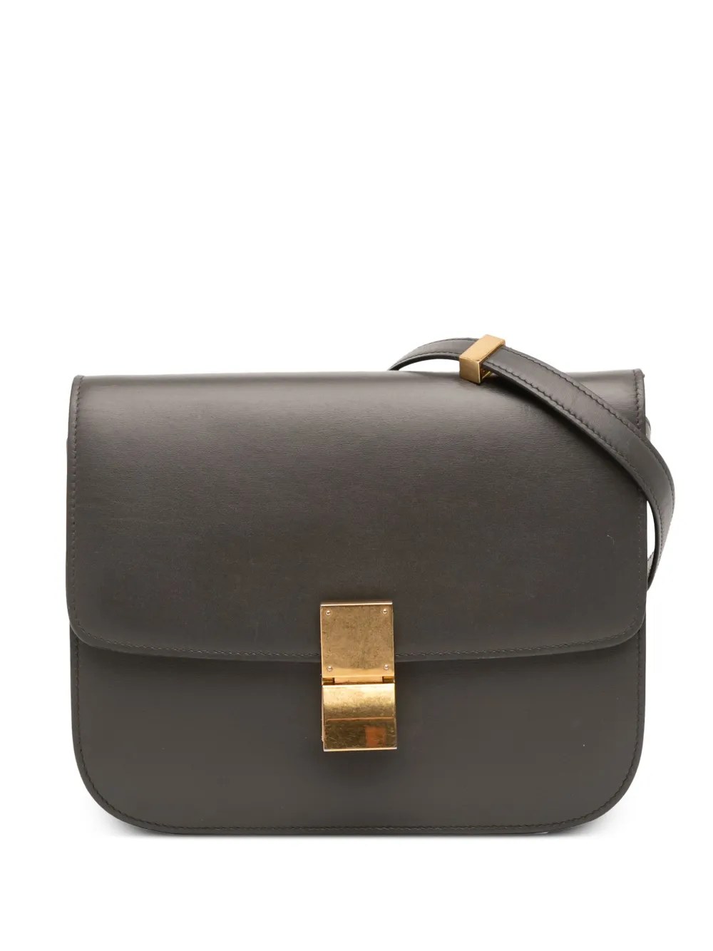 Celine Pre-Owned 2019 ミディアム カーフスキン クラシック ボックス ショルダーバッグ - グレー Celine Pre-Owned 2019 ミディアム カーフスキン クラシック ボックス ショルダーバッグ - グレー