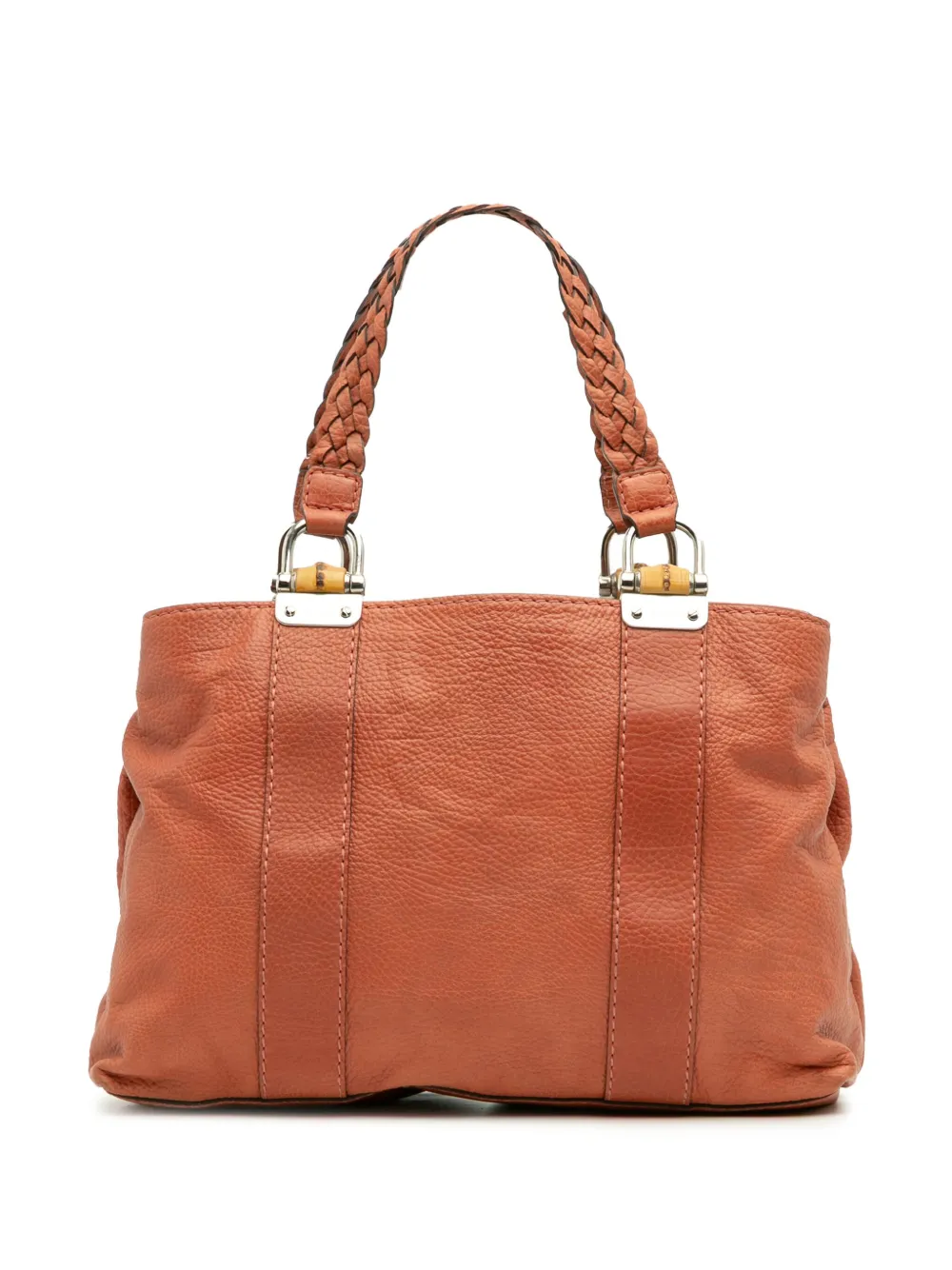 Gucci Pre-Owned 2016-2025 ミディアム レザー バンブー リベッチオ ハンドバッグ - オレンジ Gucci Pre-Owned 2016-2025 ミディアム レザー バンブー リベッチオ ハンドバッグ - オレンジ