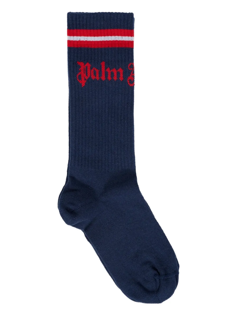 Palm Angels Kids stripe logo socks - Blu