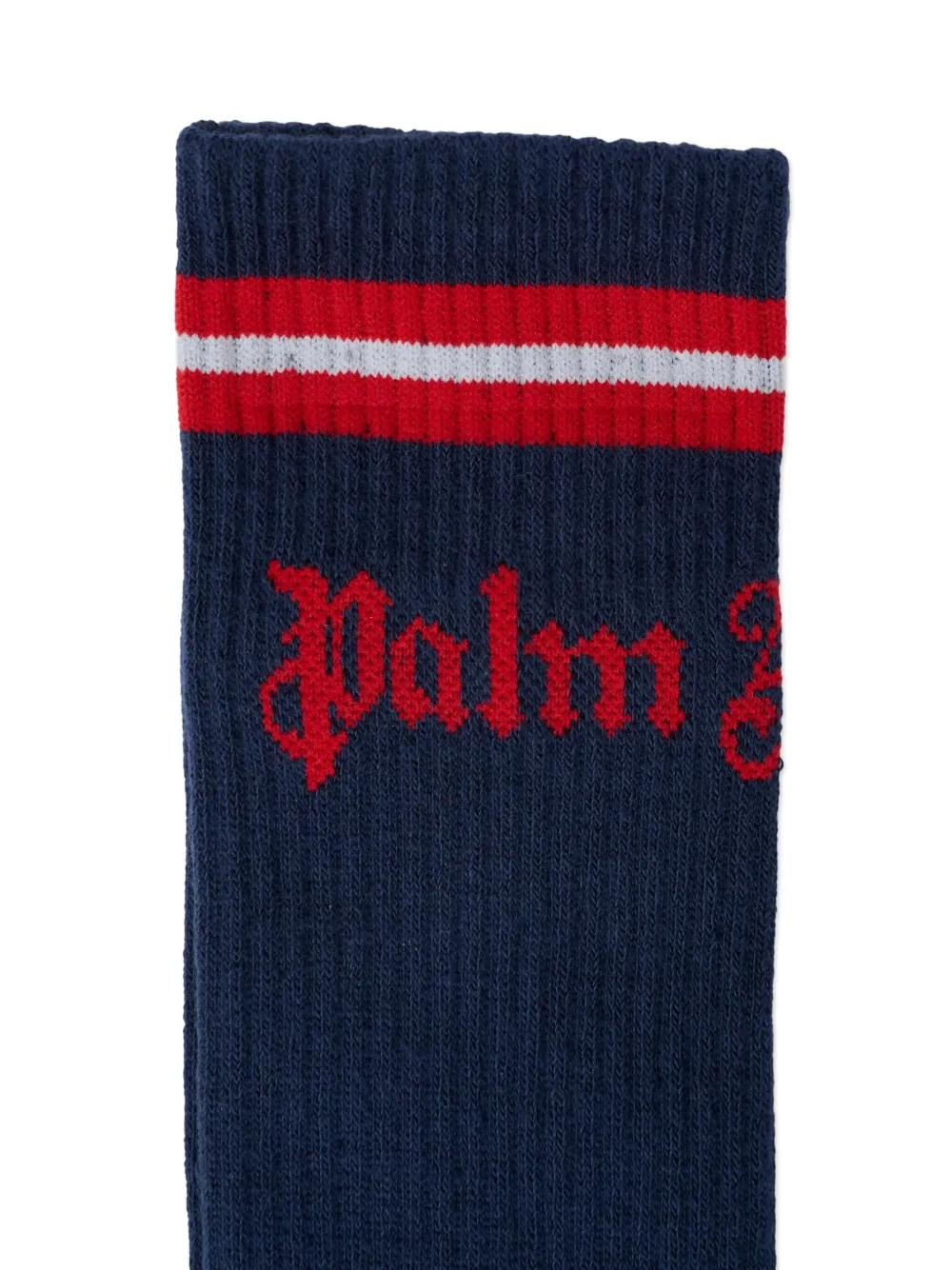 Palm Angels Kids Gestreepte sokken met logo Blauw