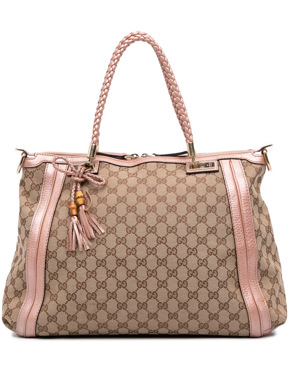 Gucci Pre-Owned 2016-2025 ラージ GGキャンバス ベラ サッチェルバッグ - ブラウン Gucci Pre-Owned 2016-2025 ラージ GGキャンバス ベラ サッチェルバッグ - ブラウン