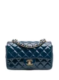 CHANEL Pre-Owned 2018 Mini Rectangular Classic Patent Single Flap crossbody bag - Blue