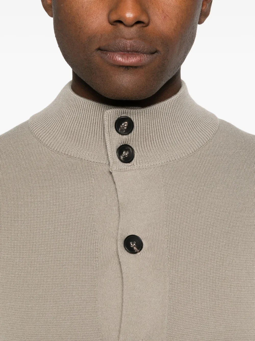 Filippo De Laurentiis Ribbed-trim Cardigan In Gray