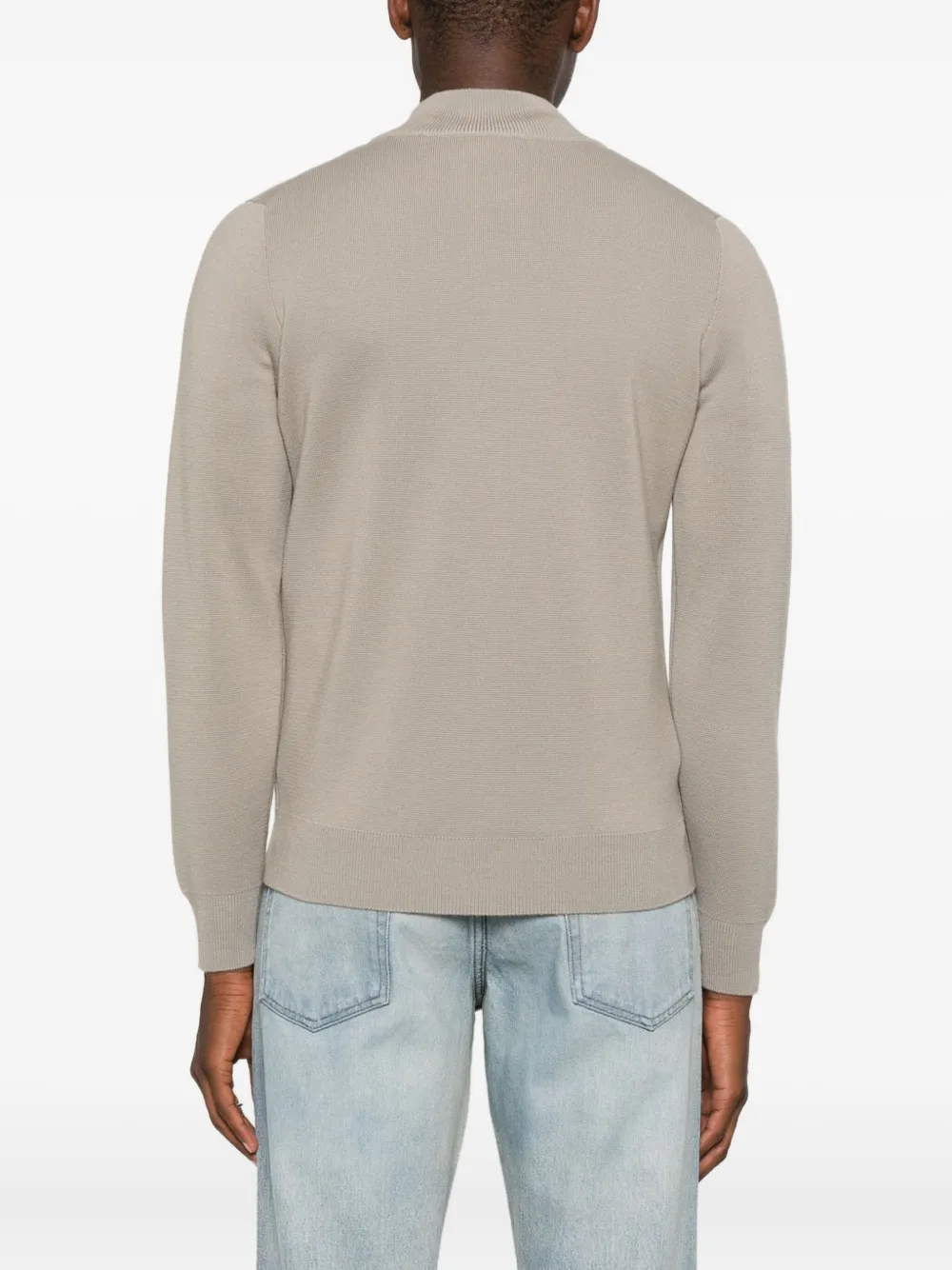 Filippo De Laurentiis Ribbed-trim Cardigan In Gray