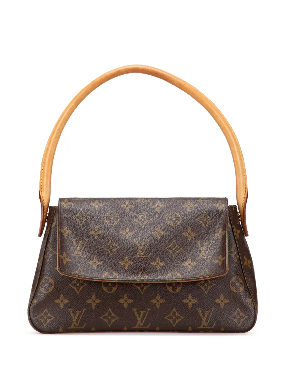 Pre-owned Louis Vuitton 2002 Monogram Mini Looping Shoulder Bag In Brown