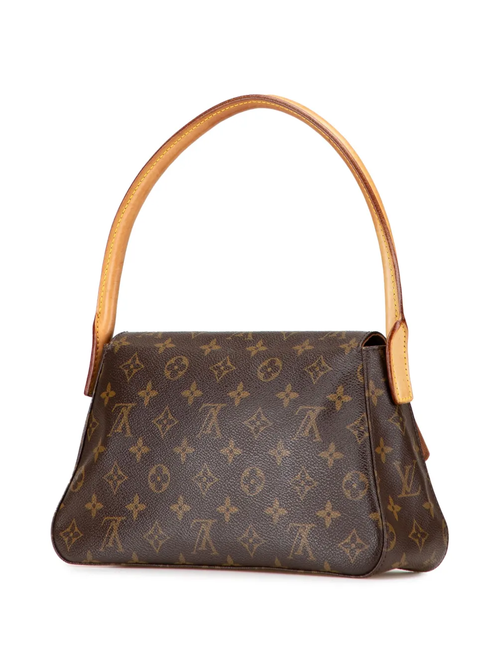Pre-owned Louis Vuitton 2002 Monogram Mini Looping Shoulder Bag In Brown