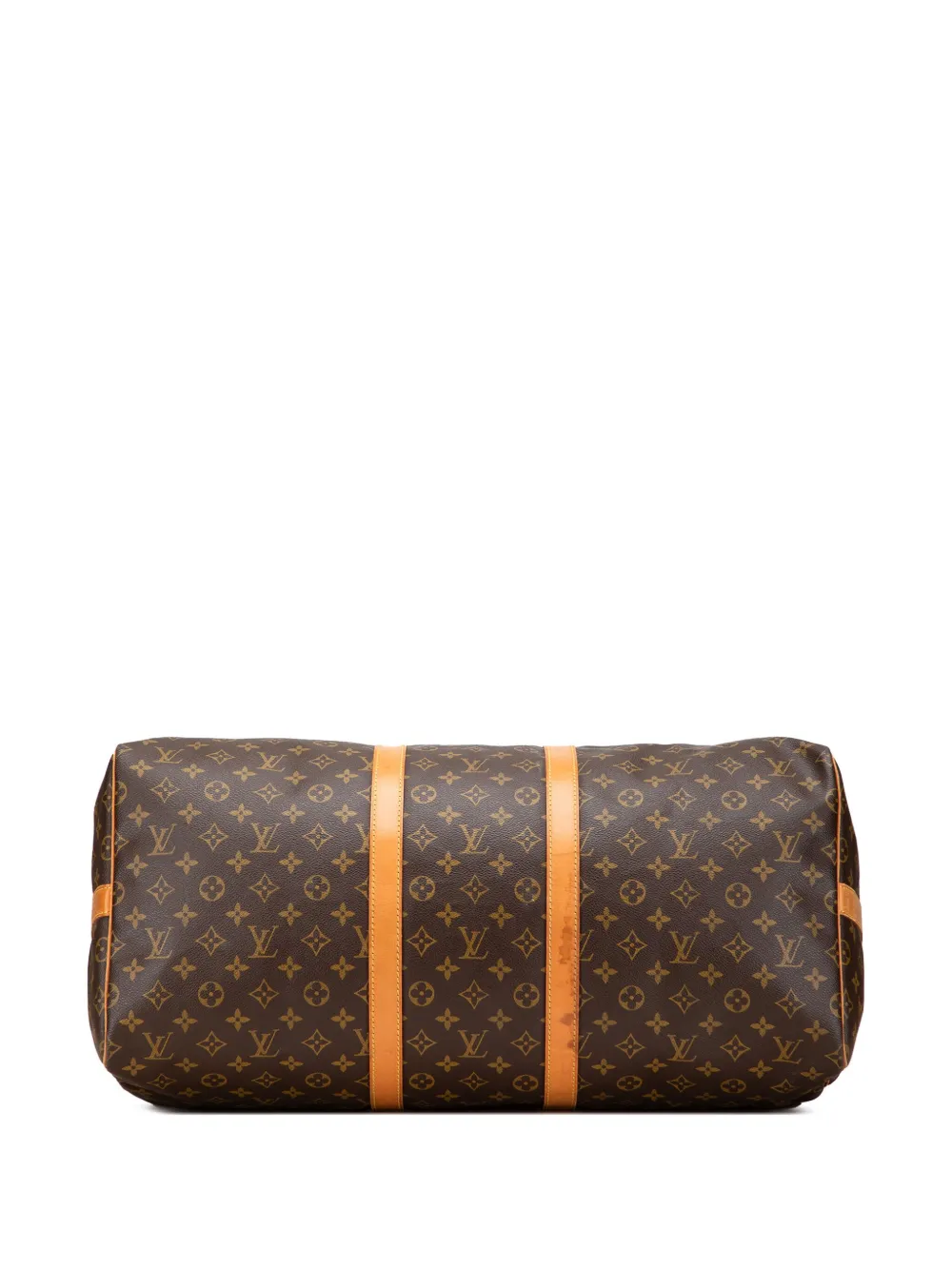 Pre-owned Louis Vuitton 1993 Monogram Keepall Bandouliere 55 Travel Bag In Brown