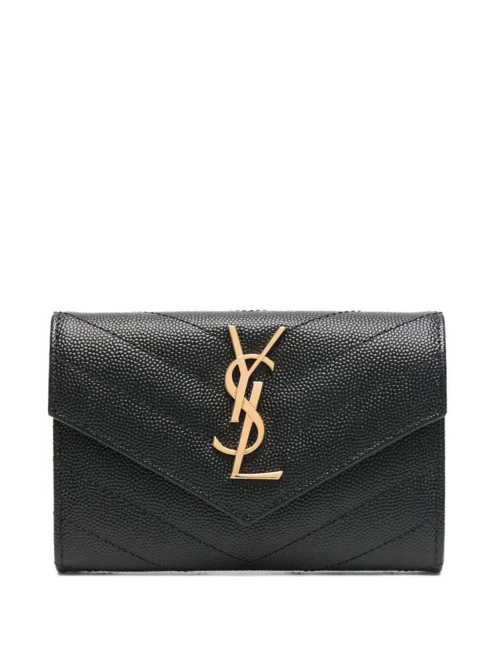 Saint Laurent Chevron Logo Wallet In Black