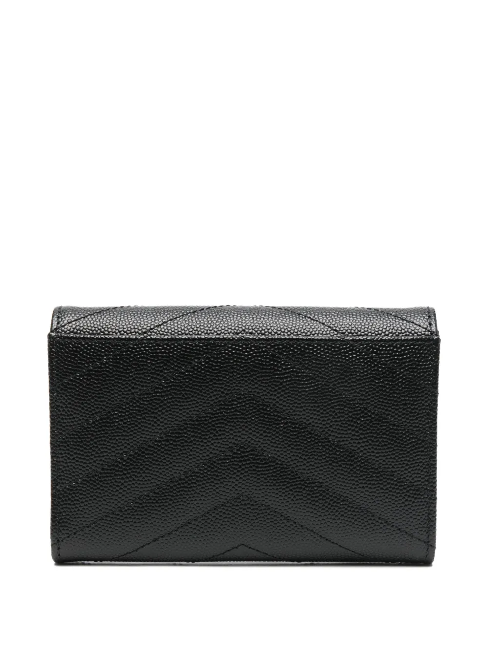 Saint Laurent Chevron Logo Wallet In Black