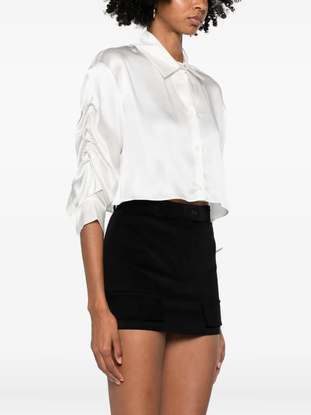 Medeea Silk Shirt In White