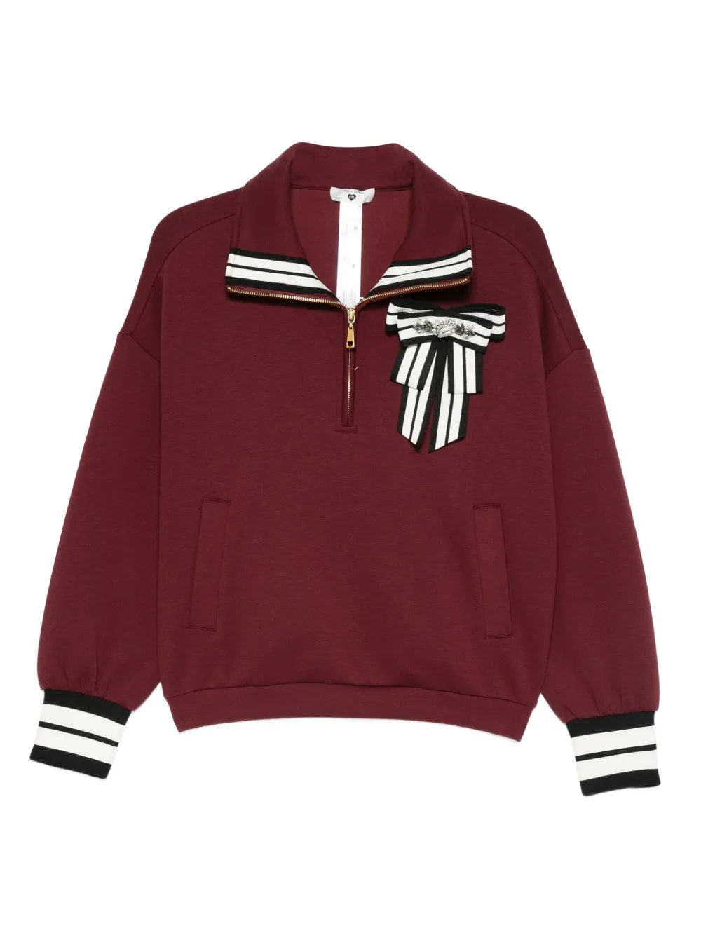 TWINSET Felpa con zip - Rosso