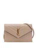 Saint Laurent Pre-Owned 2025 Grain De Poudre Cassandre Envelope Chain Wallet crossbody bag - Brown