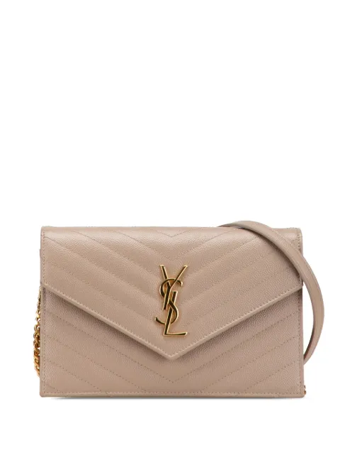 Saint Laurent Pre-Owned 2025 Grain De Poudre Cassandre Envelope Chain Wallet crossbody bag