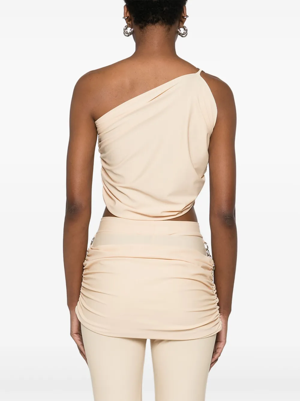 Medeea Ruched One-shoulder Blouse In Neutral