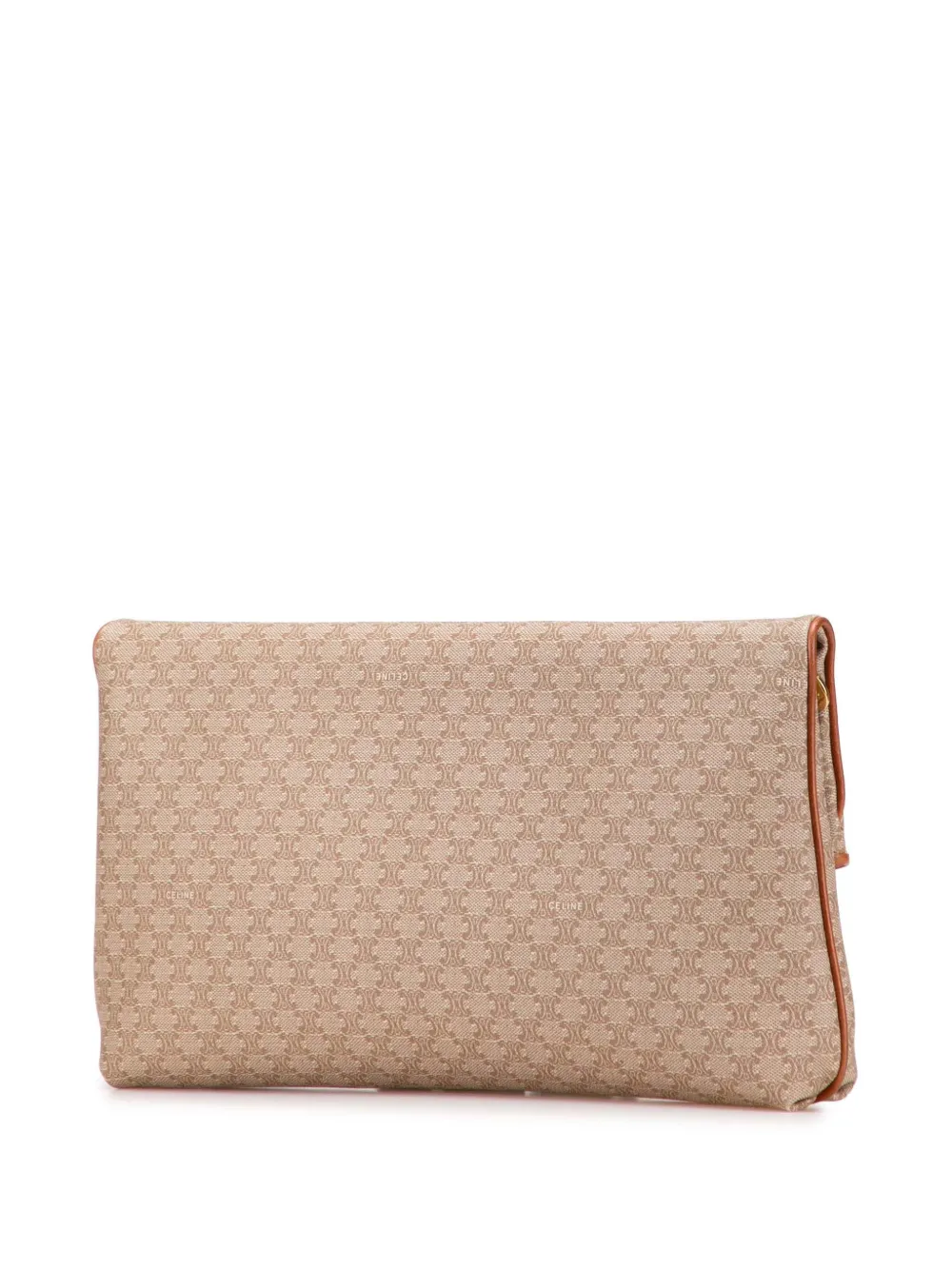 Pre-owned Celine 2007 Macadam Coated Canvas Clutch Bag In Brown