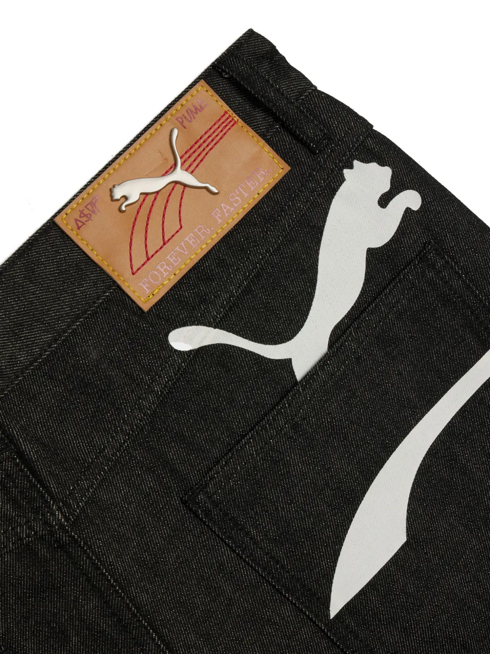 Puma X Asap Rocky Printed Denim Jeans In Black