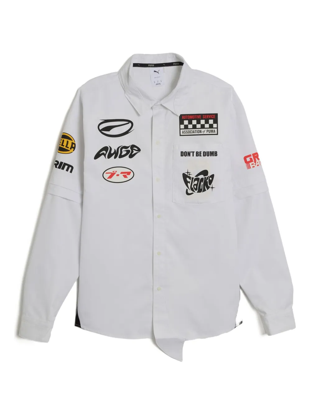 PUMA x A$ap Rocky layered pit crew button-down shirt | White | Image 1