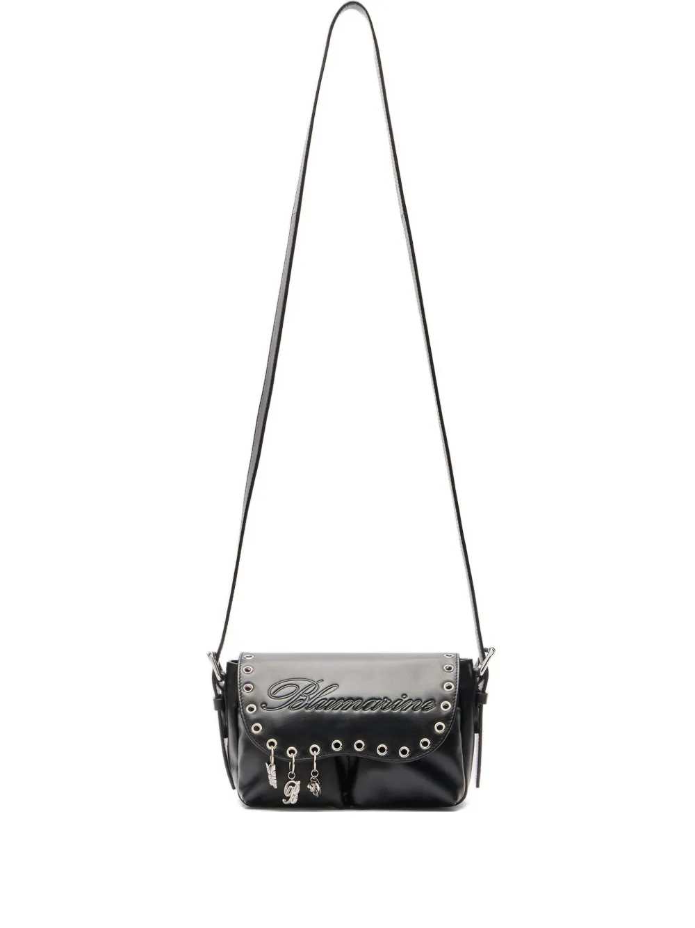 Blumarine eyelet butterfly-charm shoulder bag | Black | Image 1